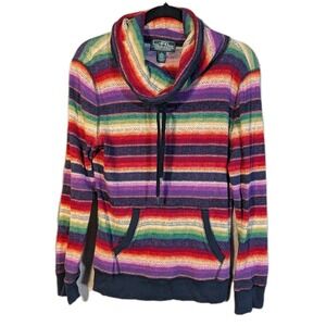 Lauren-RL Large Active Ralph Lauren Womens Southwestern Cowl Neck Thermal Shirt